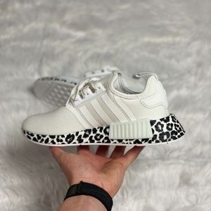 Adidas NMD R1 Womens Running Shoes White Black Leopard Print GZ1623 NEW Multi Sz
